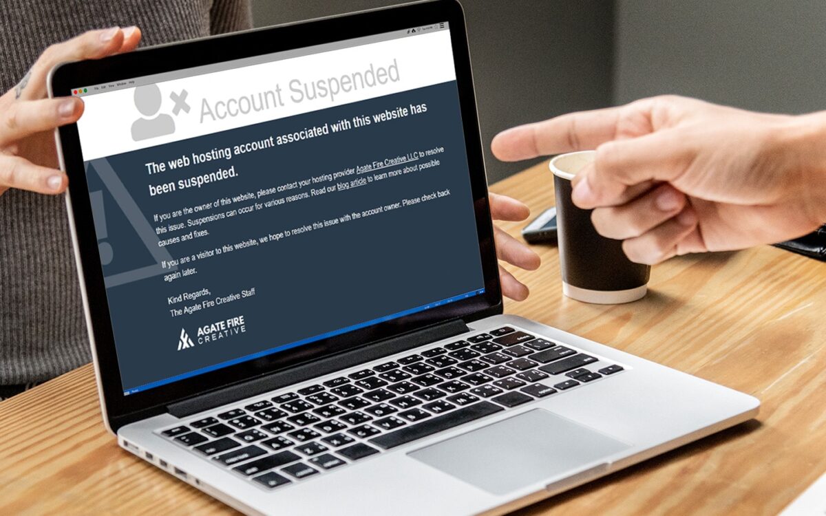 this account has been suspended notice web hosting